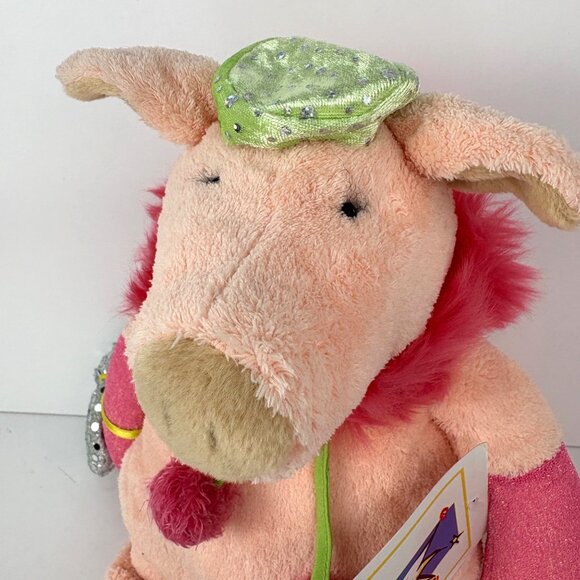 Vintage Manhattan Toy Tiptoes Touché Madge Pig Plush Zebra Socks 14” - Picture 4 of 8